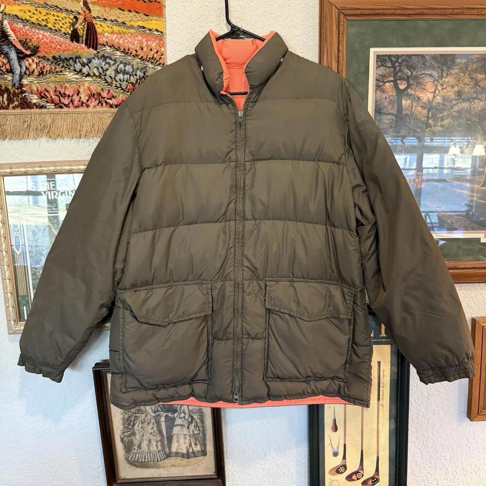 Vintage 60s Sears Work’n Leisure Reversible Prime Goose Down Hunting Jacket Lrg